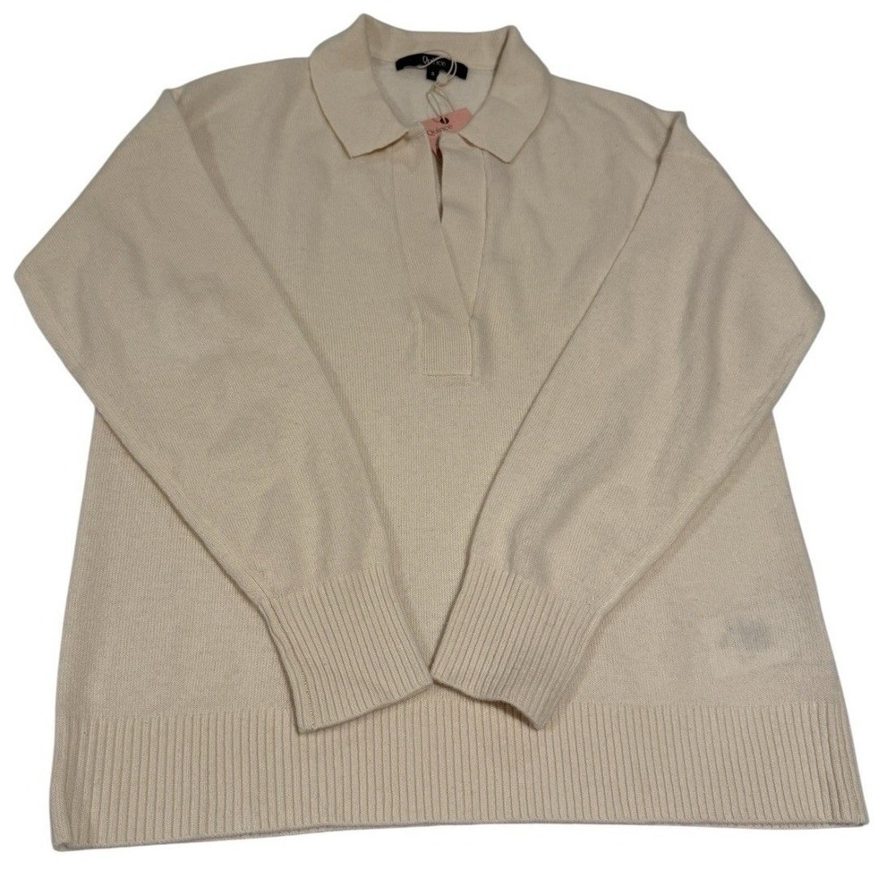 NWT‎ Quince Mongolian Cashmere Polo Sweater Ivory Women's S 3103